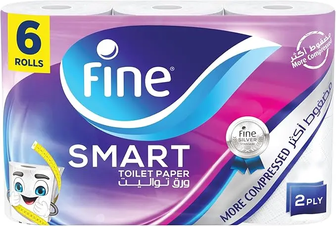 Fine Smart, 2 Ply -  6 Rolls