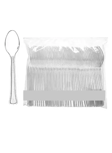 Disposable Plastic Spoon - 50 pieces - Transparent